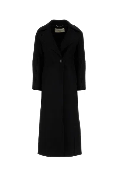BLUMARINE BLACK WOOL BLEND COAT