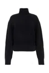 Blumarine Ribbed Alpaca Blend Sweater With Cropped Cut In Black