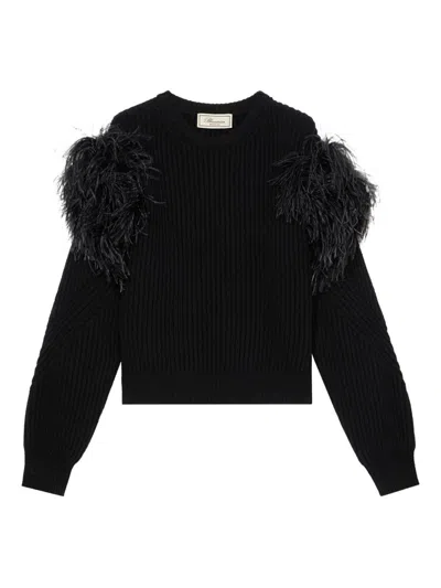 BLUMARINE BLUMARINE BLACK WOOL SWEATER CLOTHING