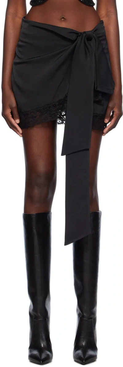 Blumarine Black Wrap Miniskirt In N0990 Black