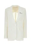 Blumarine Gabardine Blazer With Front Pockets And Notched Lapels