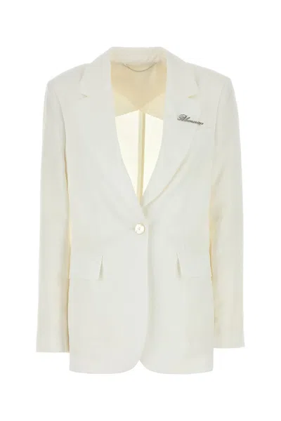 BLUMARINE BLUMARINE WHITE GABARDINE BLAZER