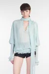 Blumarine Blouse In Green Silk
