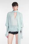 Blumarine Blouse In Green Silk In Green
