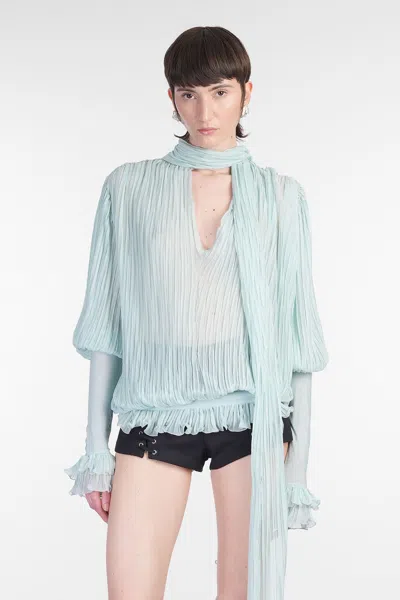 Blumarine Blouse In Green Silk