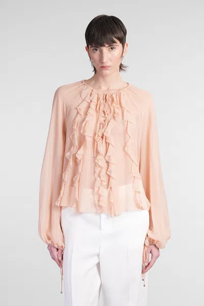 Blumarine Blouse In Rose-pink Silk