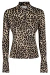 Blumarine Blouse Wool Jersey In Goldy Sand Black
