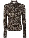 Blumarine Blouse Wool Jersey In Goldy Sand Black