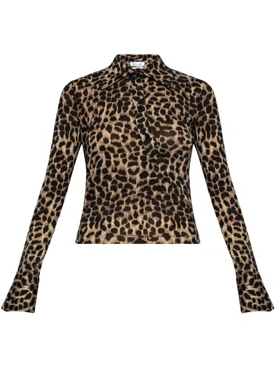 Blumarine Leopard-print Wool Top In Multi