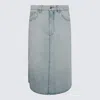 Blumarine Blue Cotton Denim Skirt In Blue