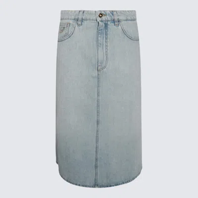 Blumarine Blue Cotton Denim Skirt