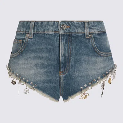 Blumarine Blue Denim Mini Shorts