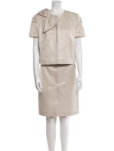 Pre-owned Blumarine Bow Accents Skirt Set W/ Tags In White