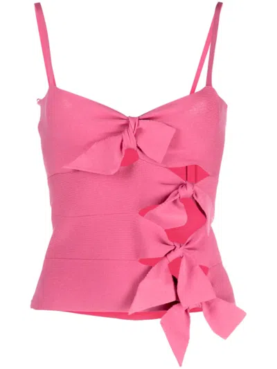 BLUMARINE BOW-APPLIQUÉ KNITTED TOP