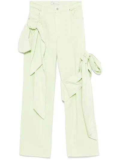 Blumarine Bow-detail Jeans In Green