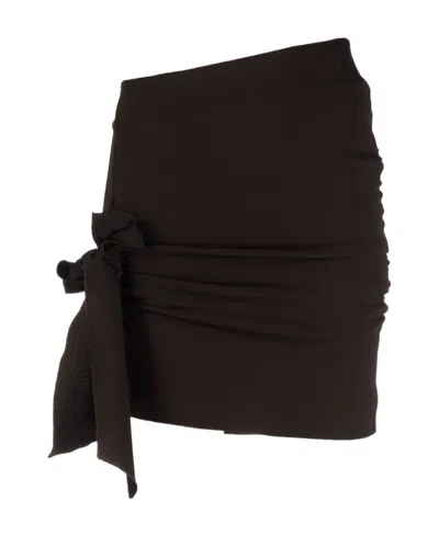 Blumarine Bow-detail Mini Skirt In Black