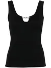 Blumarine Rib Knit Tank Top In Black