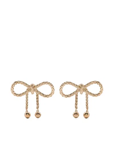 Blumarine Bow-detailed Earrings In Gold