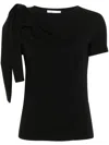 Blumarine Bow-detailed T-shirt In Black