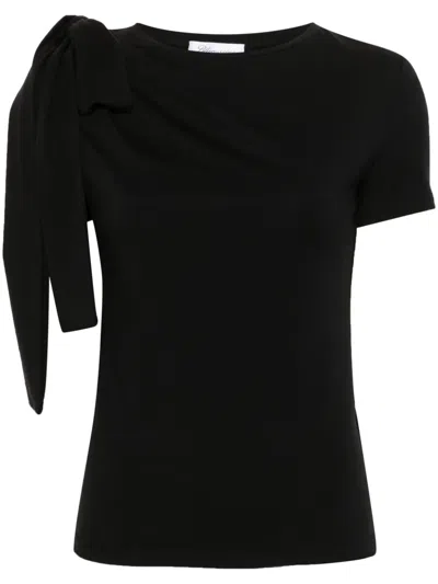 Blumarine Bow-detailed T-shirt In Black