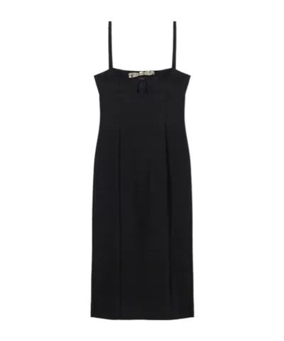 Blumarine Bow-embellished Midi Dress In Black