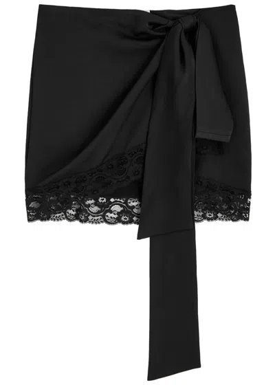 Blumarine Lace-trim Mini Skirt In Black