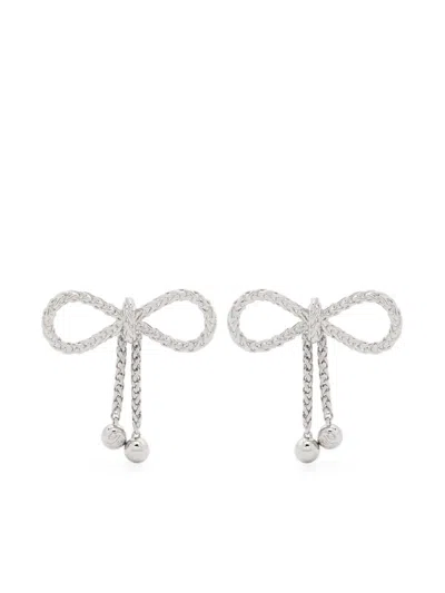 Blumarine Bow-motif Earrings In Silver