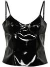 Blumarine Bow-pin Patent Top In Black