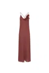 Blumarine Brick Crepe Dress In Sequoia