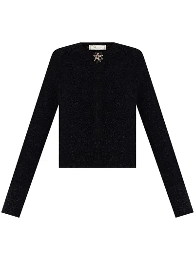 Blumarine Brooch Jumper In Black