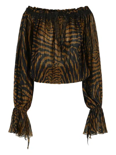 Blumarine Zebra-pattern Blouse In Multi