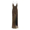 Blumarine Leopard-print Silk Gown In Multi