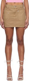 Blumarine Brown Five-pocket Miniskirt In N0820 Camel Beige