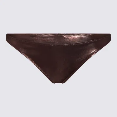 Blumarine Embellished Bikini Bottom In Brown