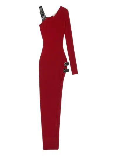 Blumarine Buckle-detail Dress In Red