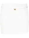 Blumarine Waist Belted Skirt With Lace And Metallic Detailing In White