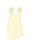 Blumarine Built-in Bra Georgette Mini Dress In Yellow