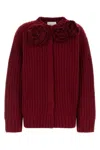 BLUMARINE BURGUNDY WOOL BLEND CARDIGAN