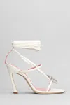 BLUMARINE BUTTERFLY 111 SANDALS IN WHITE LEATHER