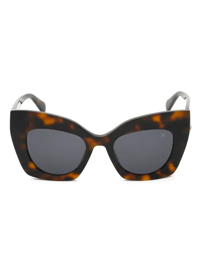 Blumarine Butterfly-frame Sunglasses In Brown