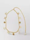Blumarine Butterfly Initial Rose Charm Chain Belt In Gold