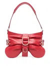 Blumarine Large Butterfly Leather Shoulder Bag In Red