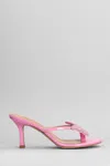 BLUMARINE BUTTERFLY SLIPPER-MULE IN ROSE-PINK PATENT LEATHER