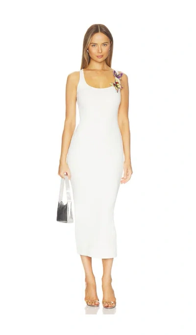 Blumarine Butterfly Tank Dress In White