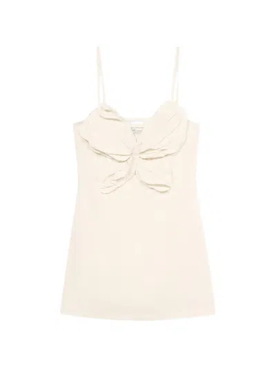 Blumarine Butterfly-applioqué Mini Dress In Neutral