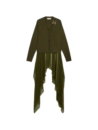 Blumarine Butterfly-appliqué Cardigan In Green