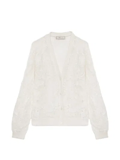 Blumarine Butterfly-applique Cardigan In Neutral
