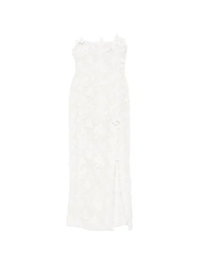 Blumarine Butterfly-appliqué Lace Maxi Dress In White
