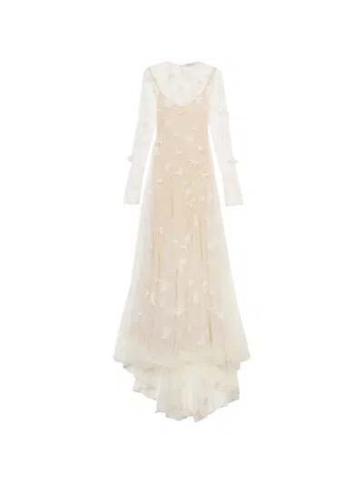 Blumarine Butterfly-appliqué Maxi Dress In White