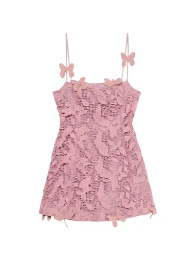 Blumarine Butterfly-appliqué Mini Dress In Pink
